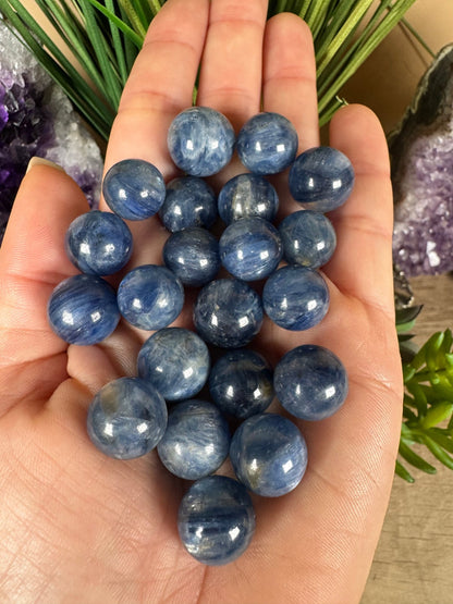 Mini Blue Kyanite Sphere - Purple Door Alchemy