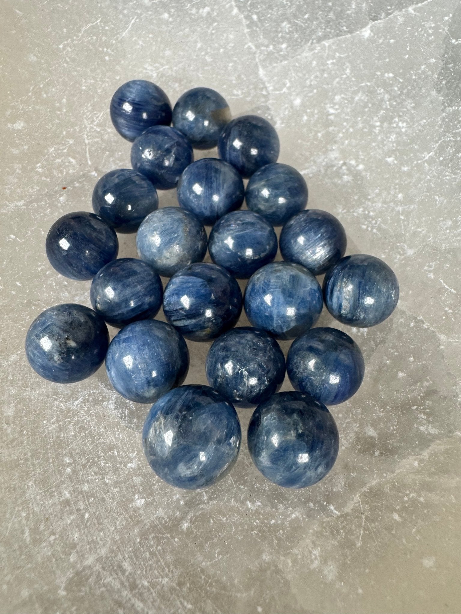 Mini Blue Kyanite Sphere - Purple Door Alchemy