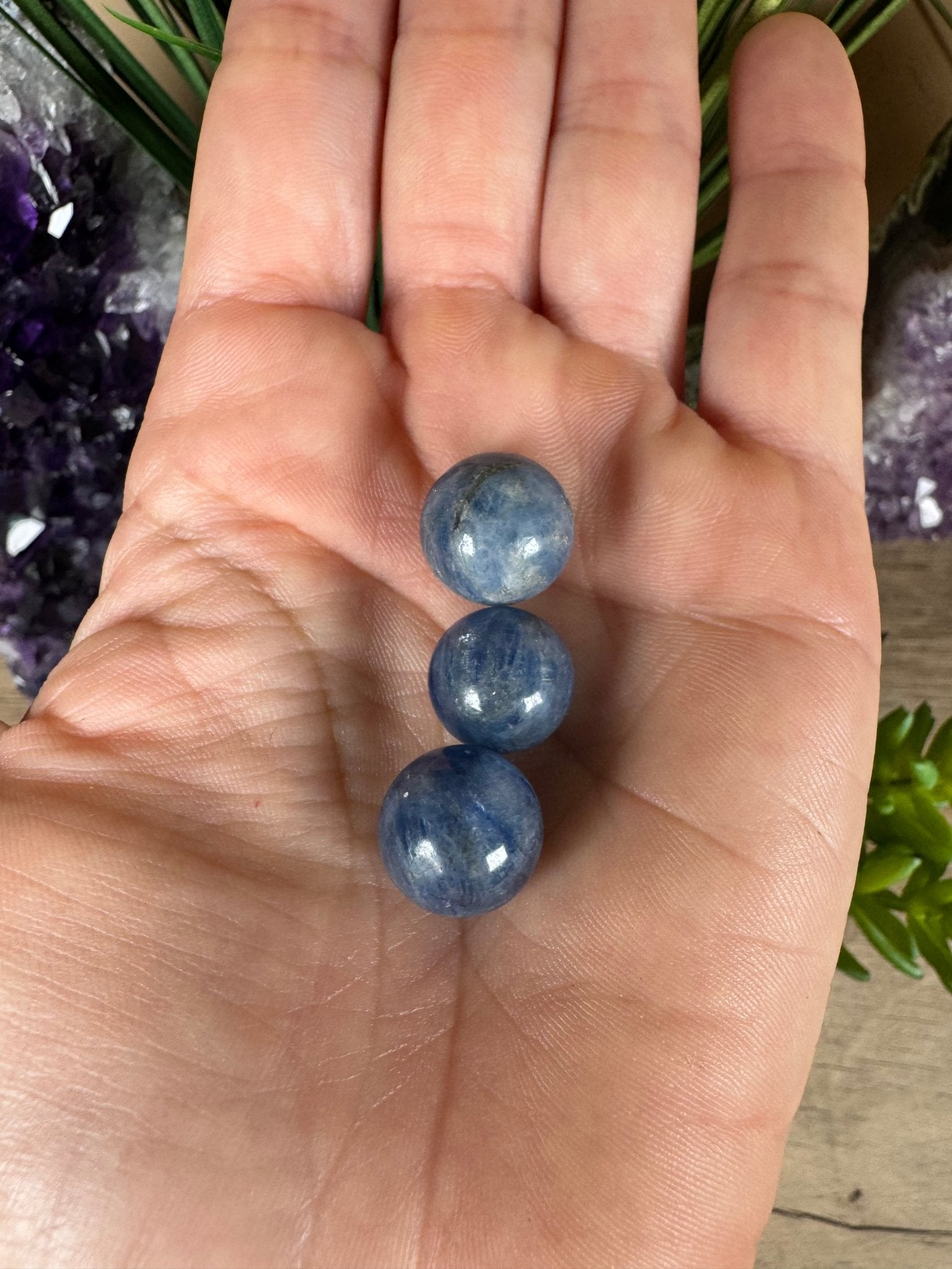 Mini Blue Kyanite Sphere - Purple Door Alchemy