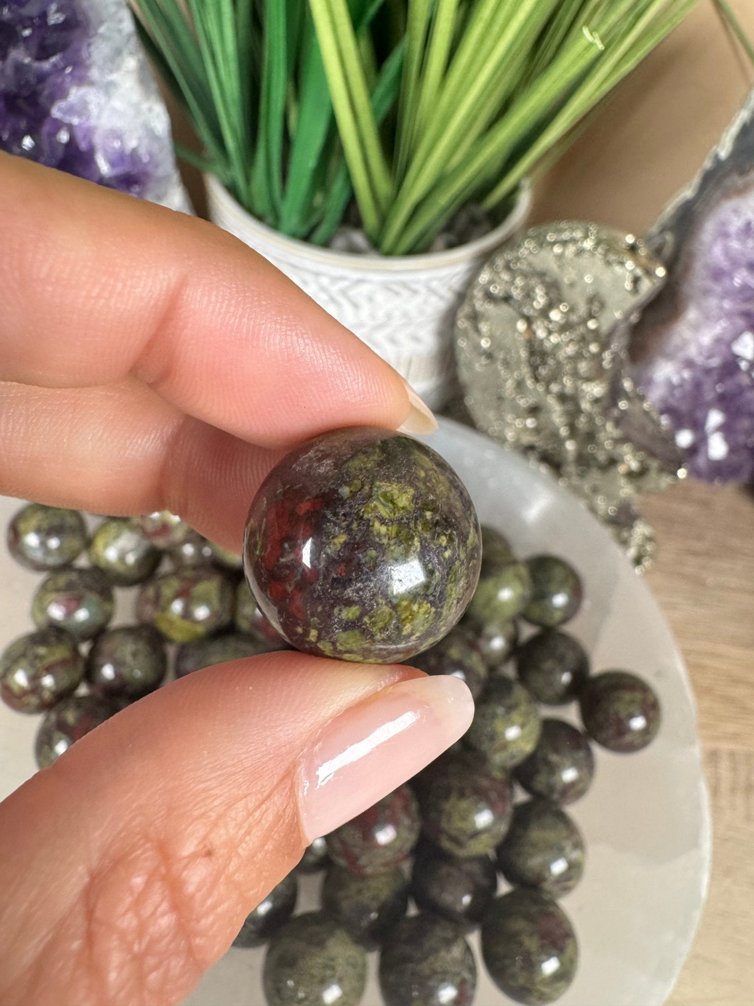 Mini Dragon Blood Stone Sphere - Purple Door Alchemy