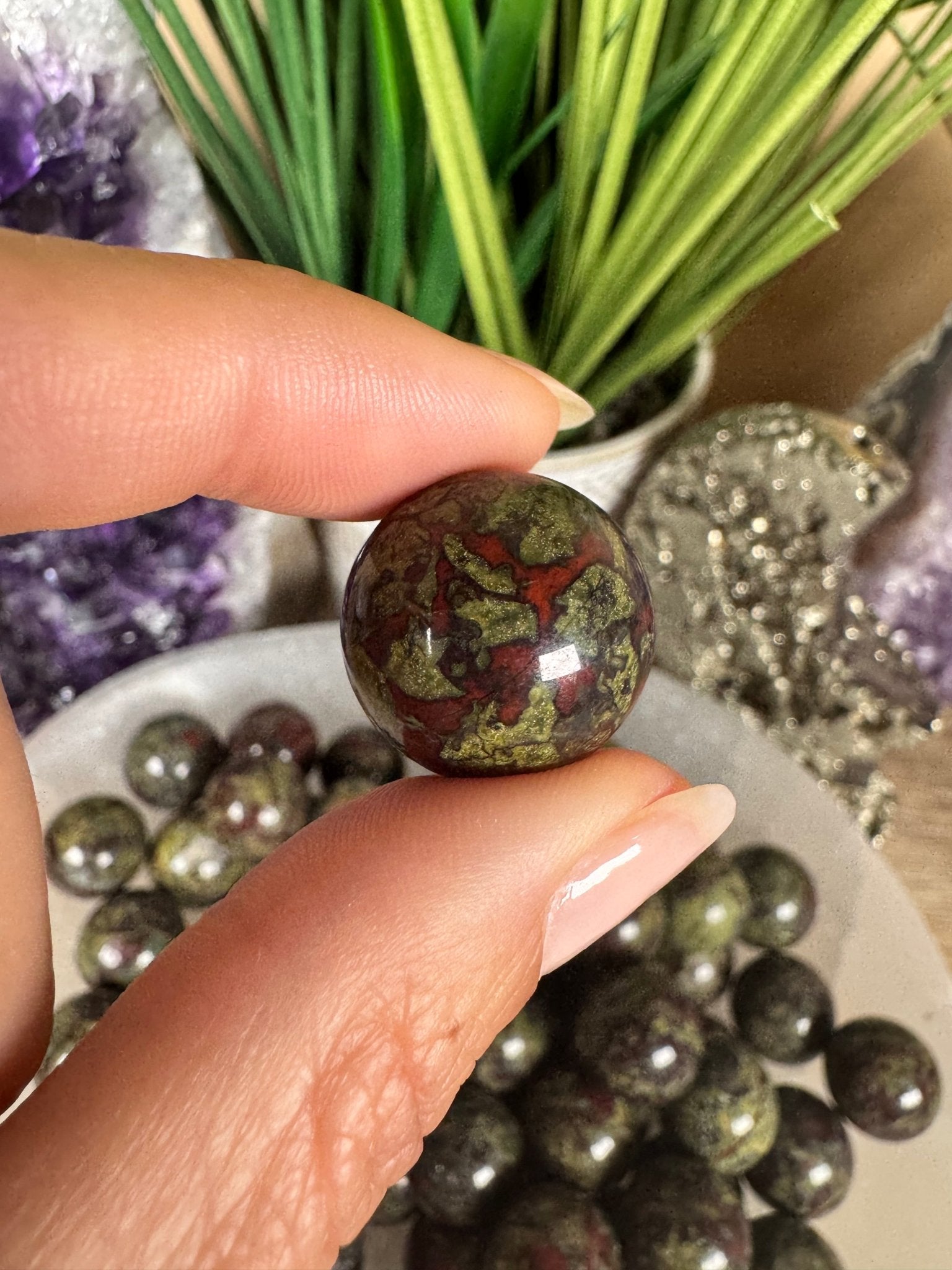 Mini Dragon Blood Stone Sphere - Purple Door Alchemy