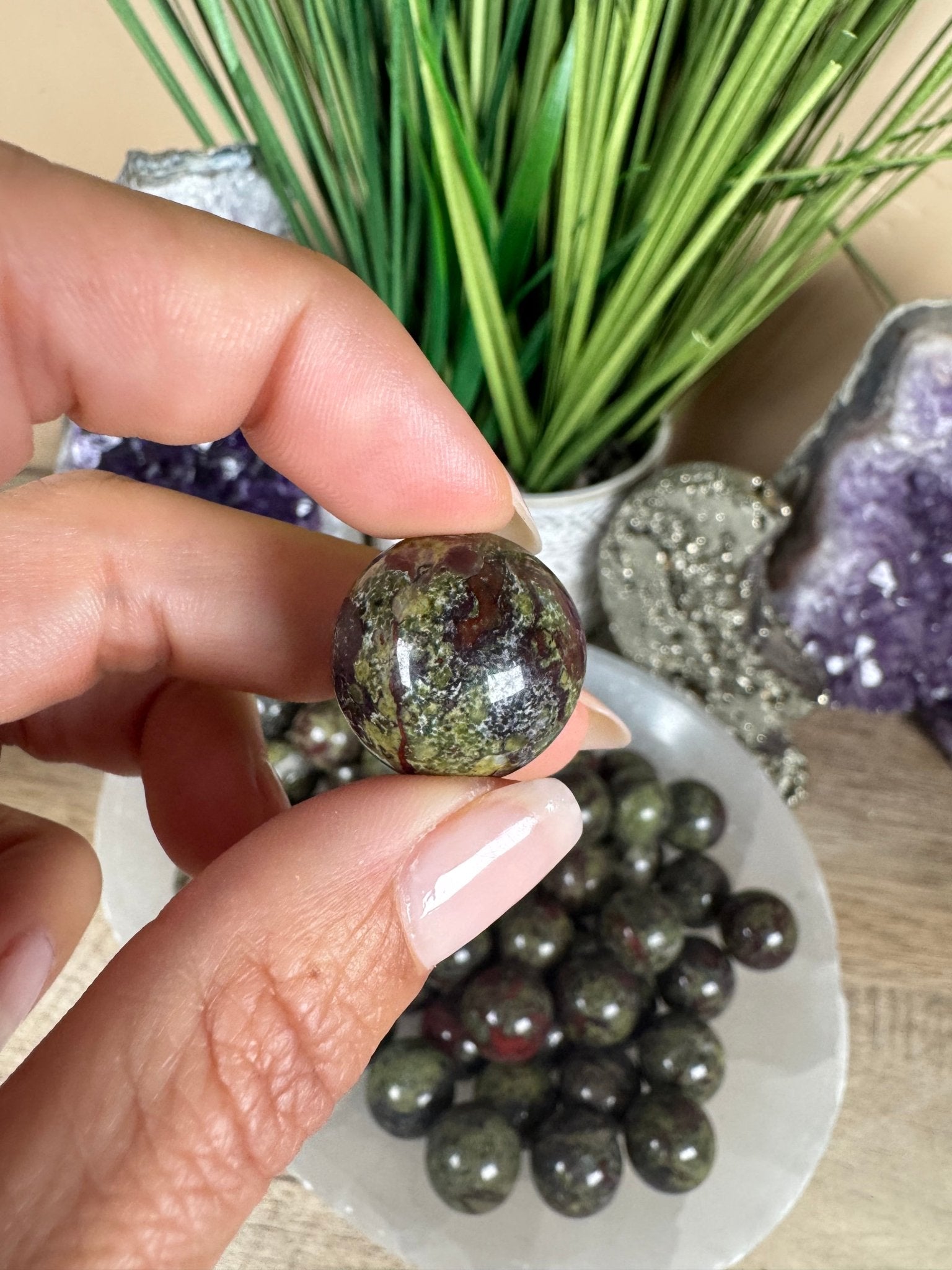 Mini Dragon Blood Stone Sphere - Purple Door Alchemy