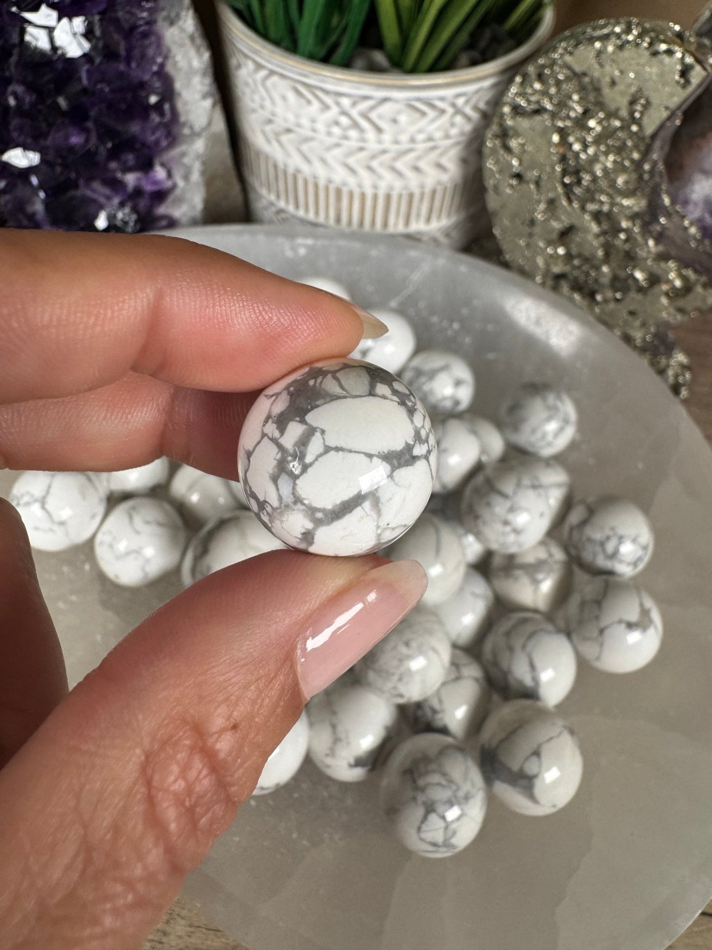 Mini Howlite Sphere - Purple Door Alchemy