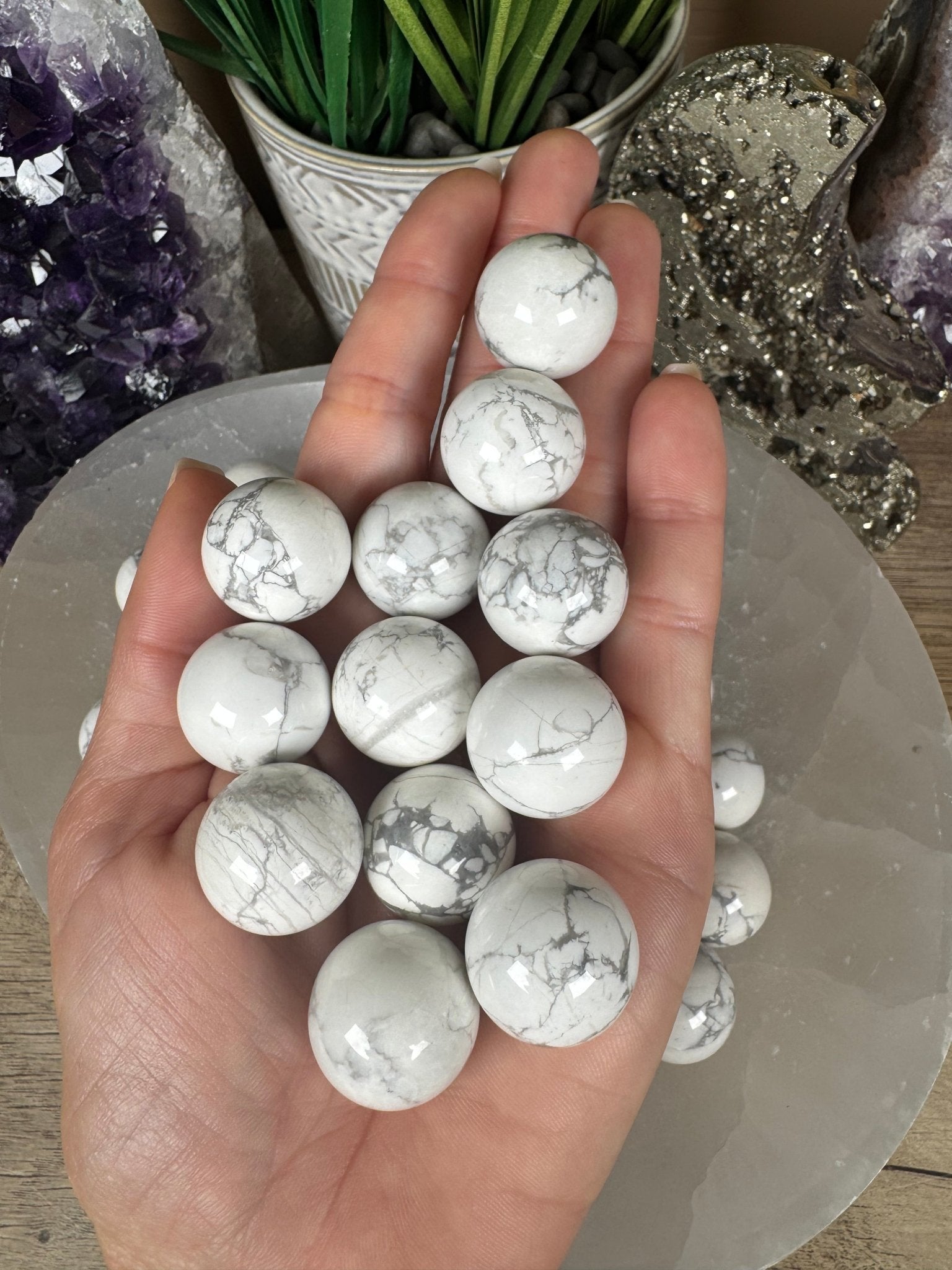 Mini Howlite Sphere - Purple Door Alchemy
