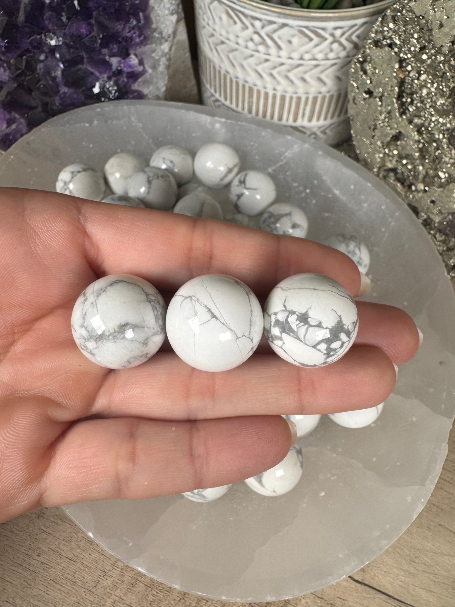 Mini Howlite Sphere - Purple Door Alchemy