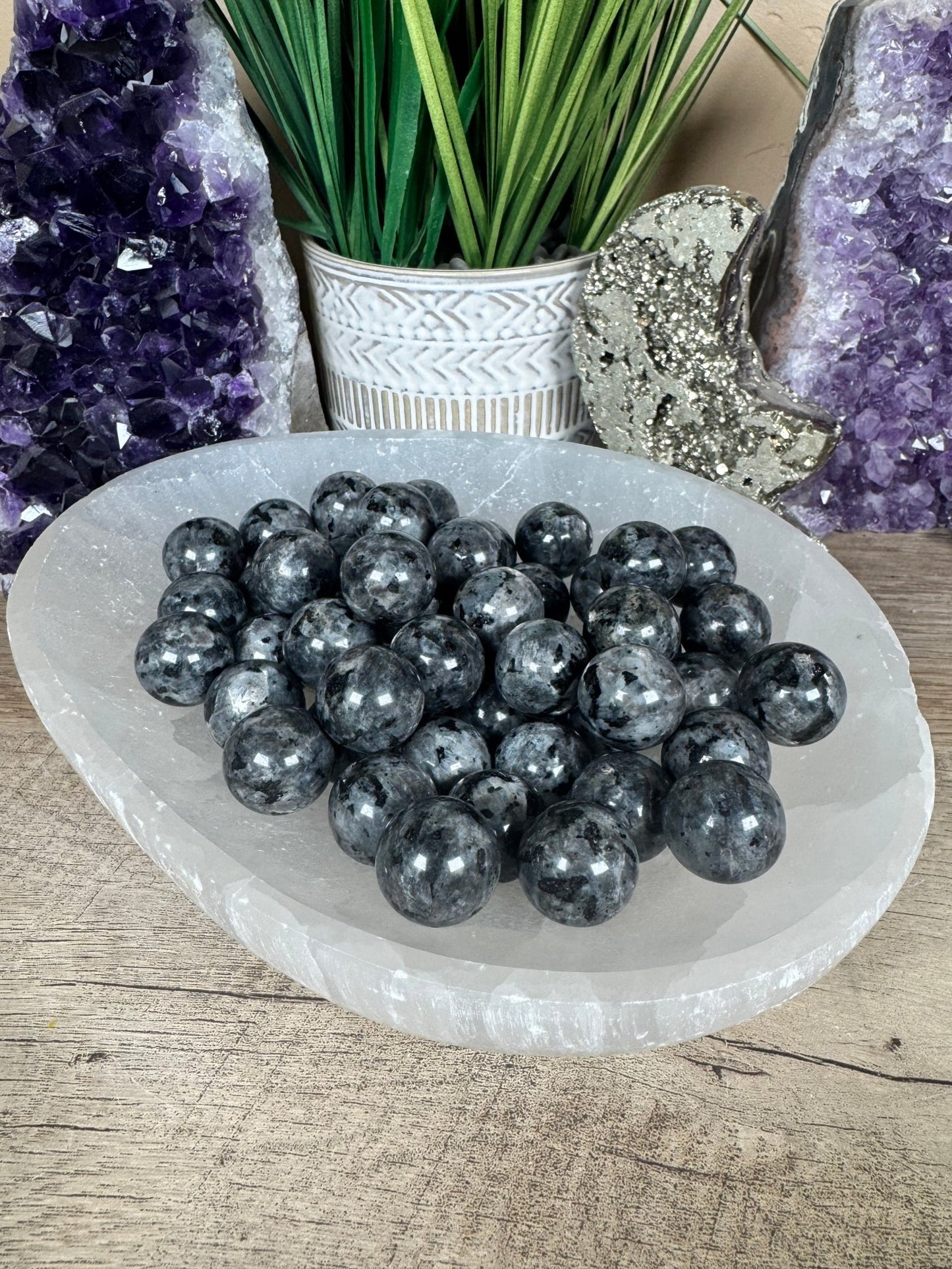 Mini Larvikite Sphere - Purple Door Alchemy