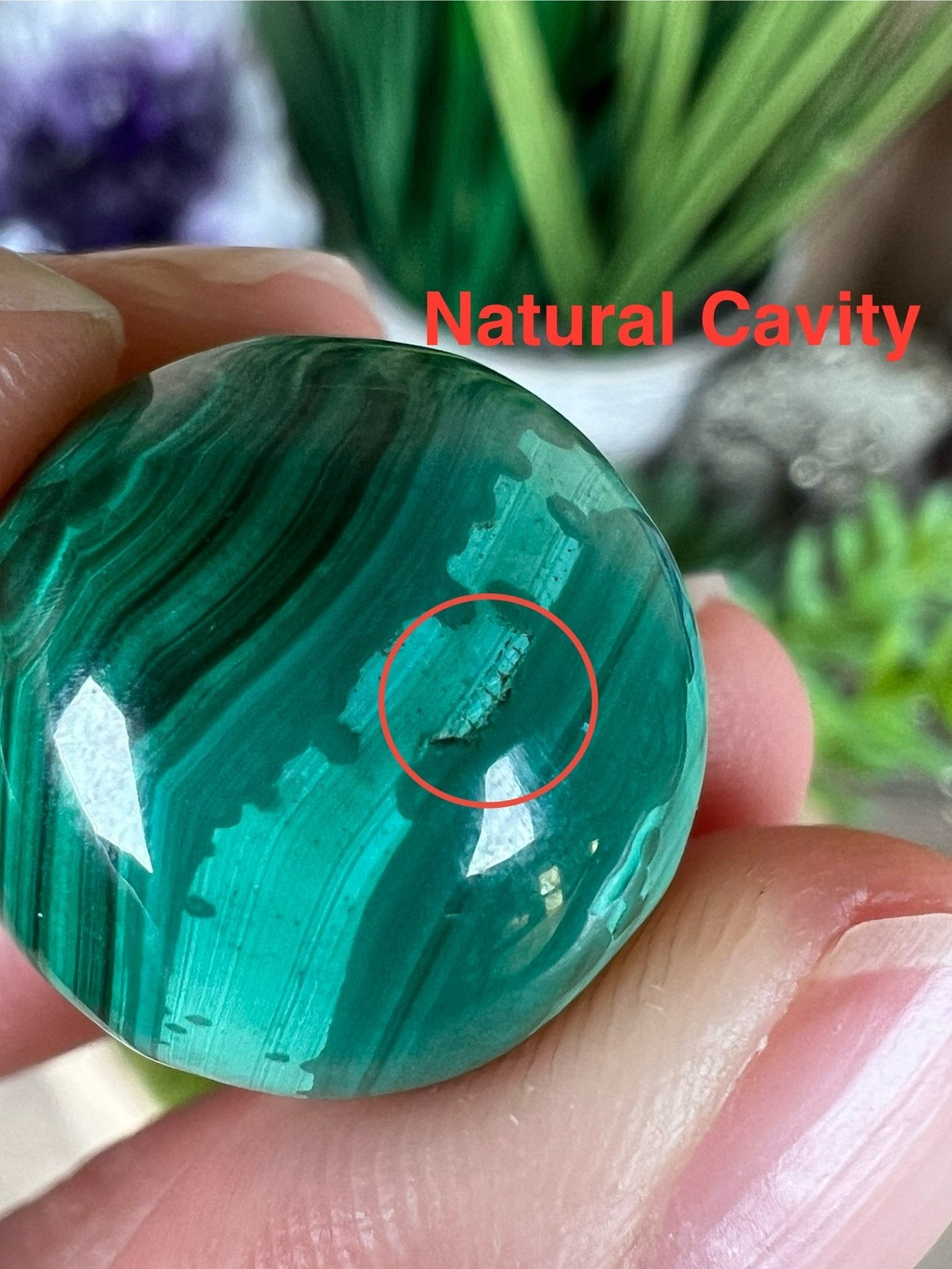 Mini Malachite Sphere 18mm - Purple Door Alchemy