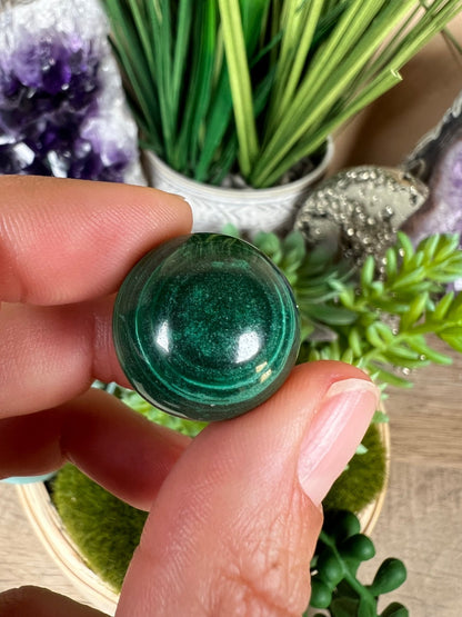 Mini Malachite Sphere 20mm - Purple Door Alchemy