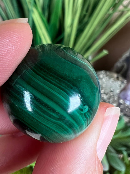 Mini Malachite Sphere 21mm - Purple Door Alchemy