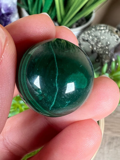 Mini Malachite Sphere 21mm - Purple Door Alchemy