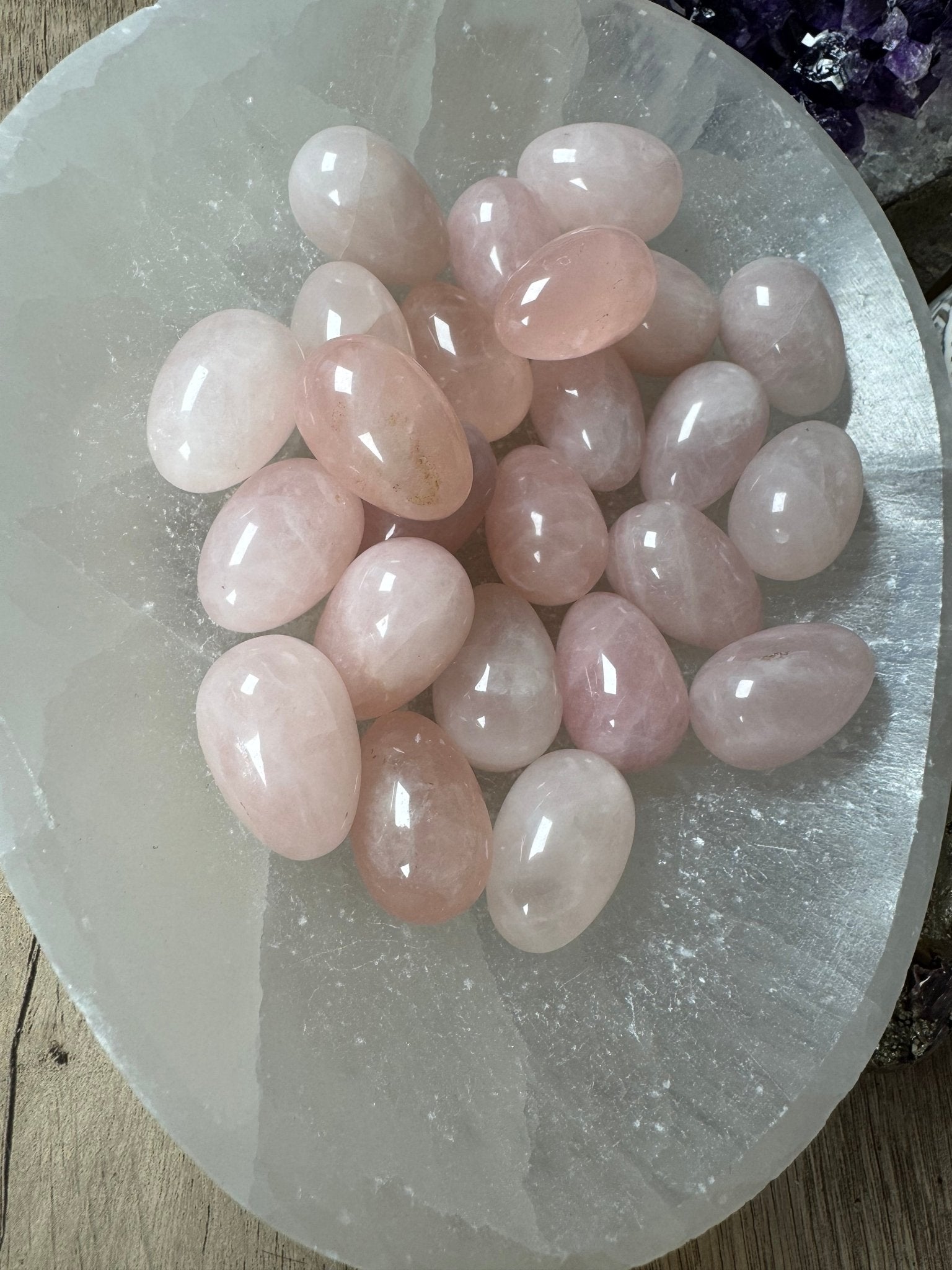 Mini Rose Quartz Egg - Purple Door Alchemy