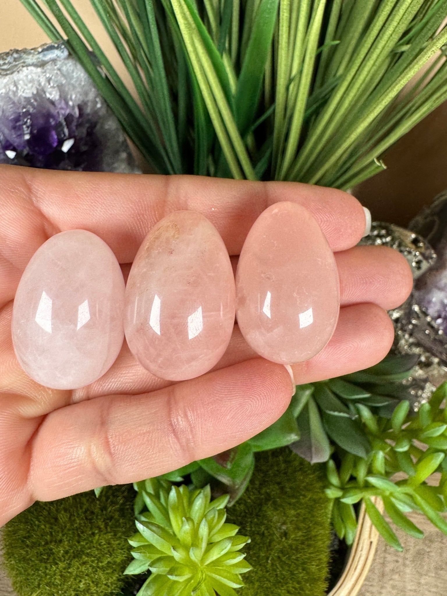 Mini Rose Quartz Egg - Purple Door Alchemy