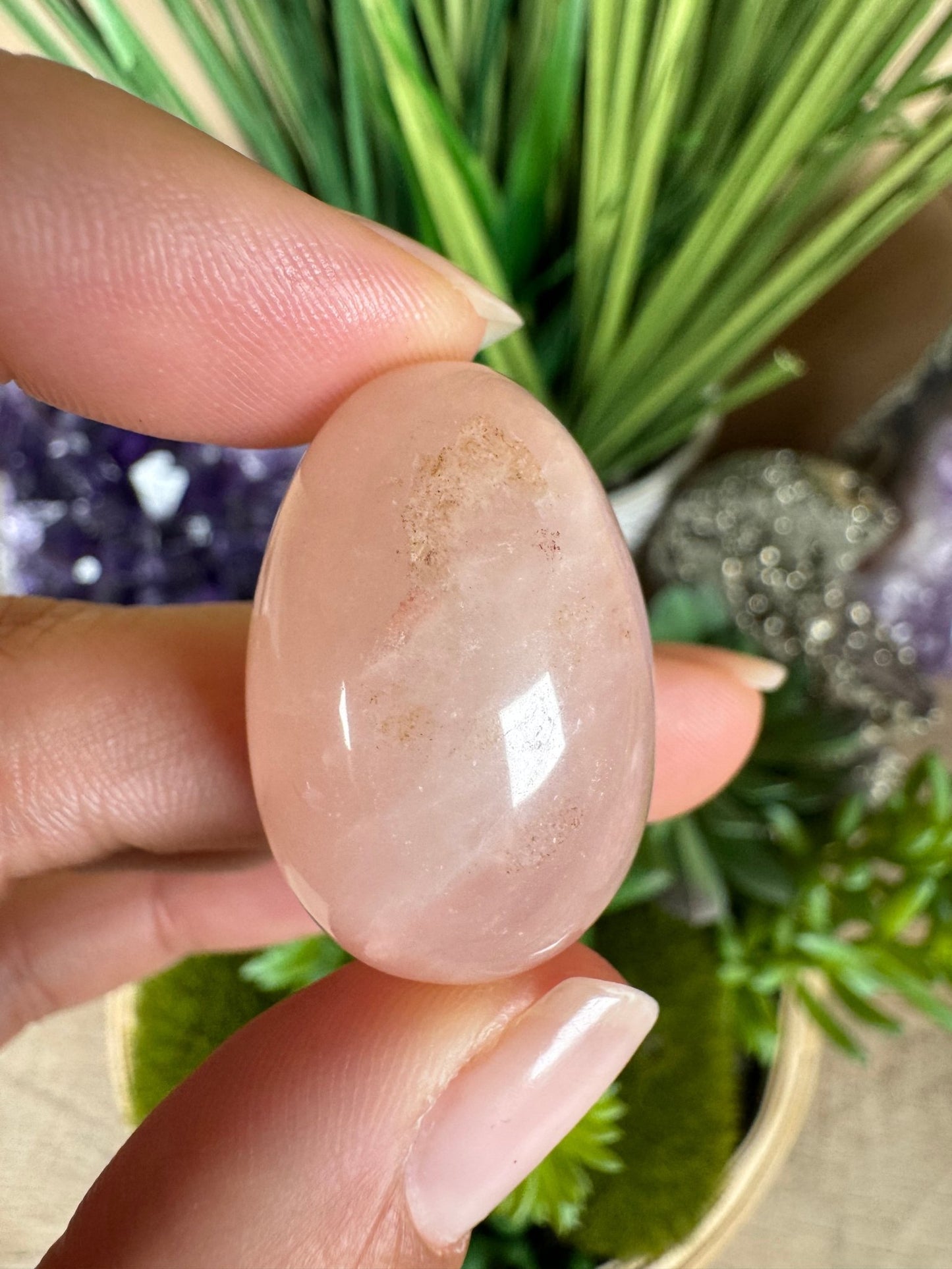 Mini Rose Quartz Egg - Purple Door Alchemy