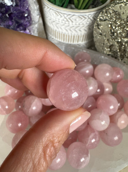 Mini Rose Quartz Spheres - Purple Door Alchemy