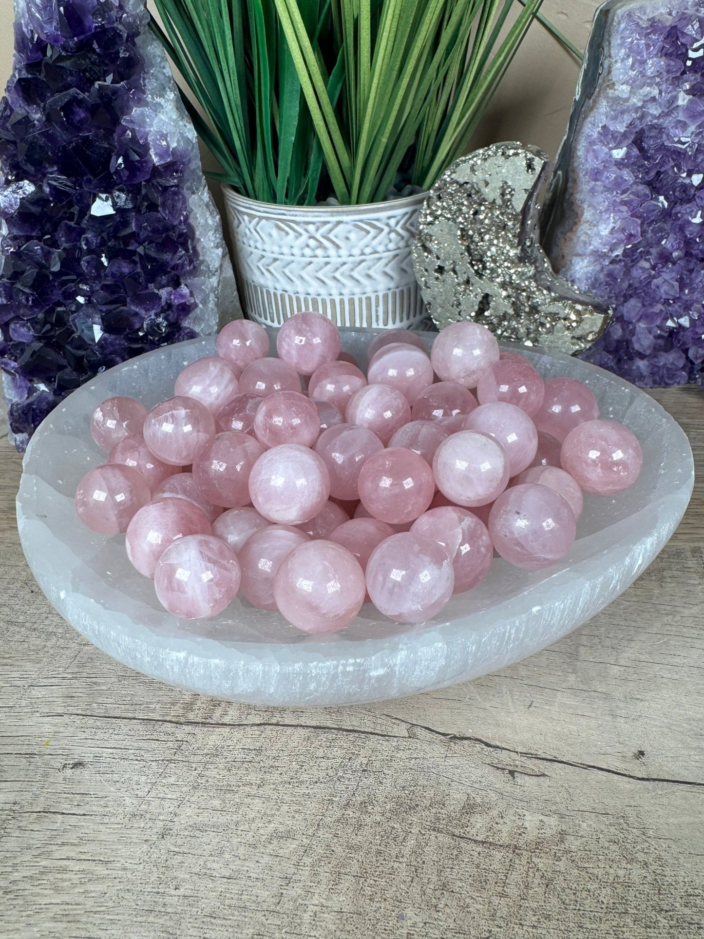 Mini Rose Quartz Spheres - Purple Door Alchemy