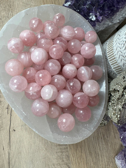 Mini Rose Quartz Spheres - Purple Door Alchemy