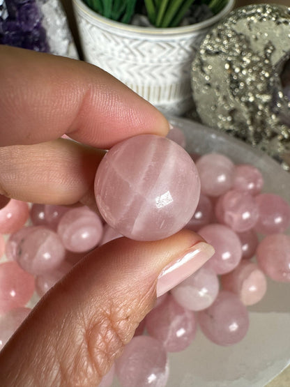 Mini Rose Quartz Spheres - Purple Door Alchemy