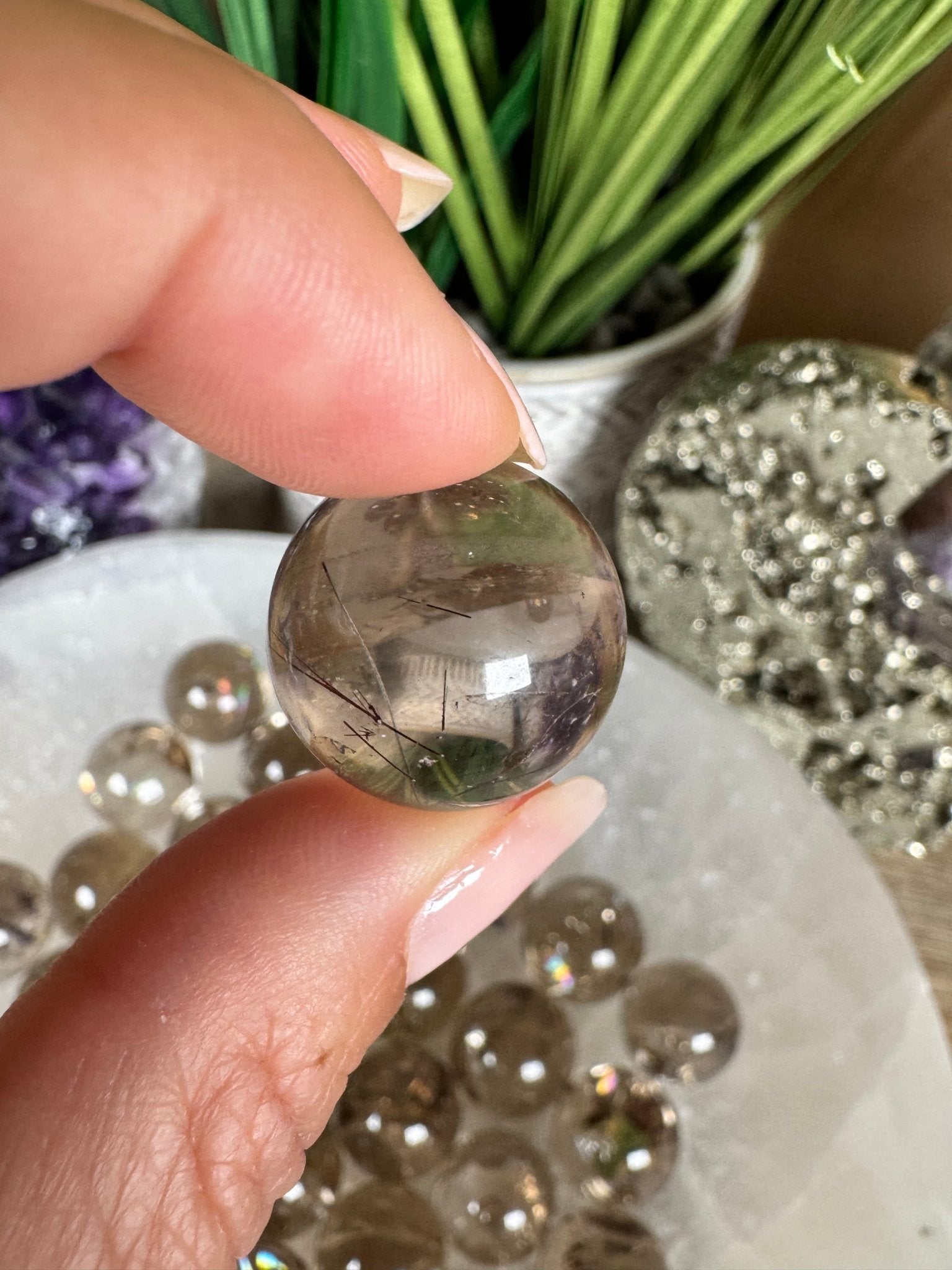 Mini Smoky Quartz Sphere - Purple Door Alchemy