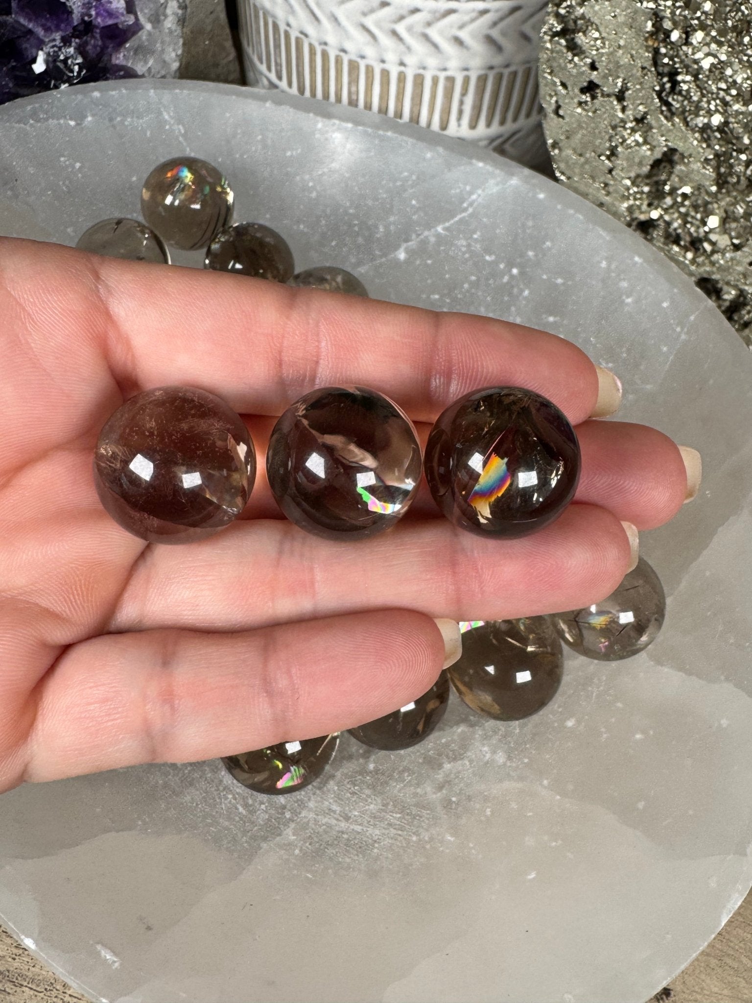 Mini Smoky Quartz Sphere - Purple Door Alchemy