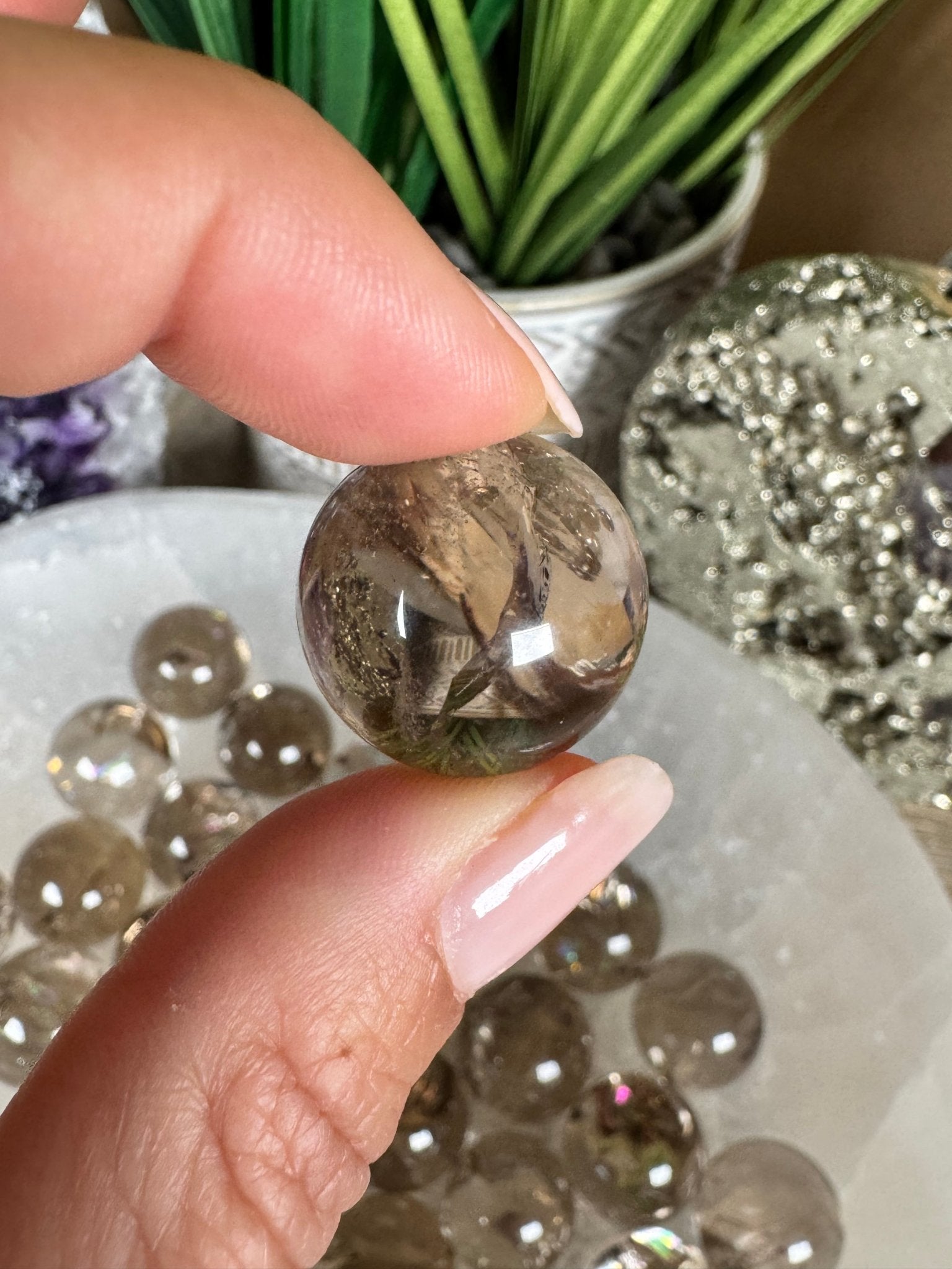 Mini Smoky Quartz Sphere - Purple Door Alchemy