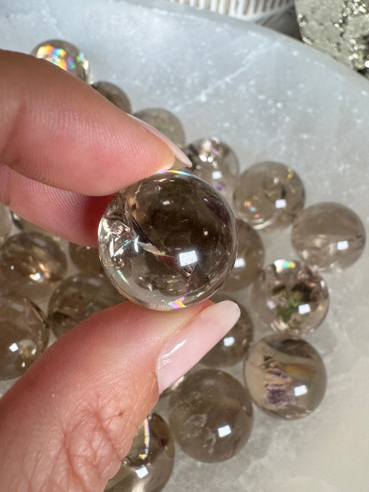 Mini Smoky Quartz Sphere - Purple Door Alchemy