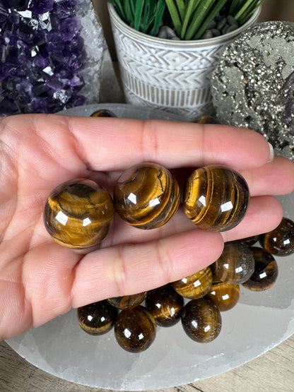 Mini Tigers Eye Spheres - Purple Door Alchemy