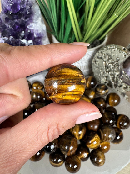 Mini Tigers Eye Spheres - Purple Door Alchemy