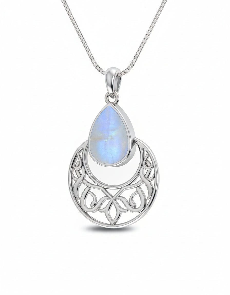 Moonstone Crescent Necklace - Purple Door Alchemy