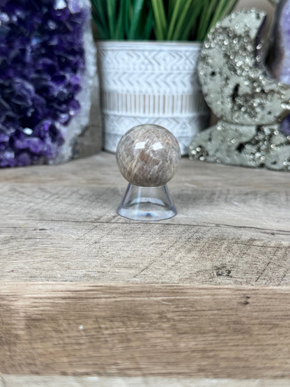 Moonstone Sunstone Sphere 33mm/1.33in - Purple Door Alchemy