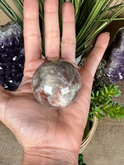 Moonstone Sunstone Sphere - Purple Door Alchemy