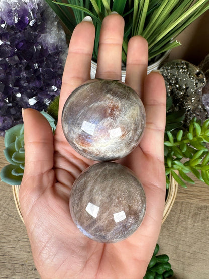 Moonstone Sunstone Sphere - Purple Door Alchemy