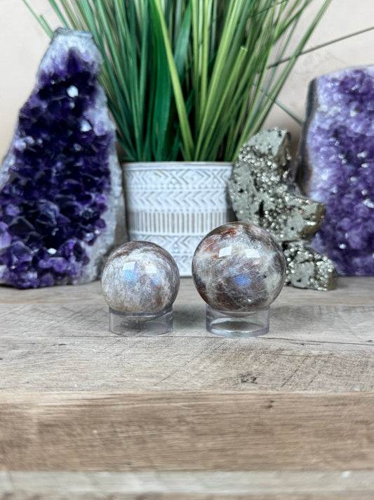 Moonstone Sunstone Sphere - Purple Door Alchemy