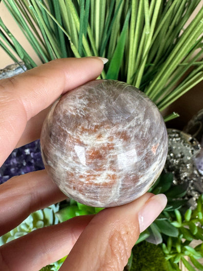 Moonstone Sunstone Sphere - Purple Door Alchemy