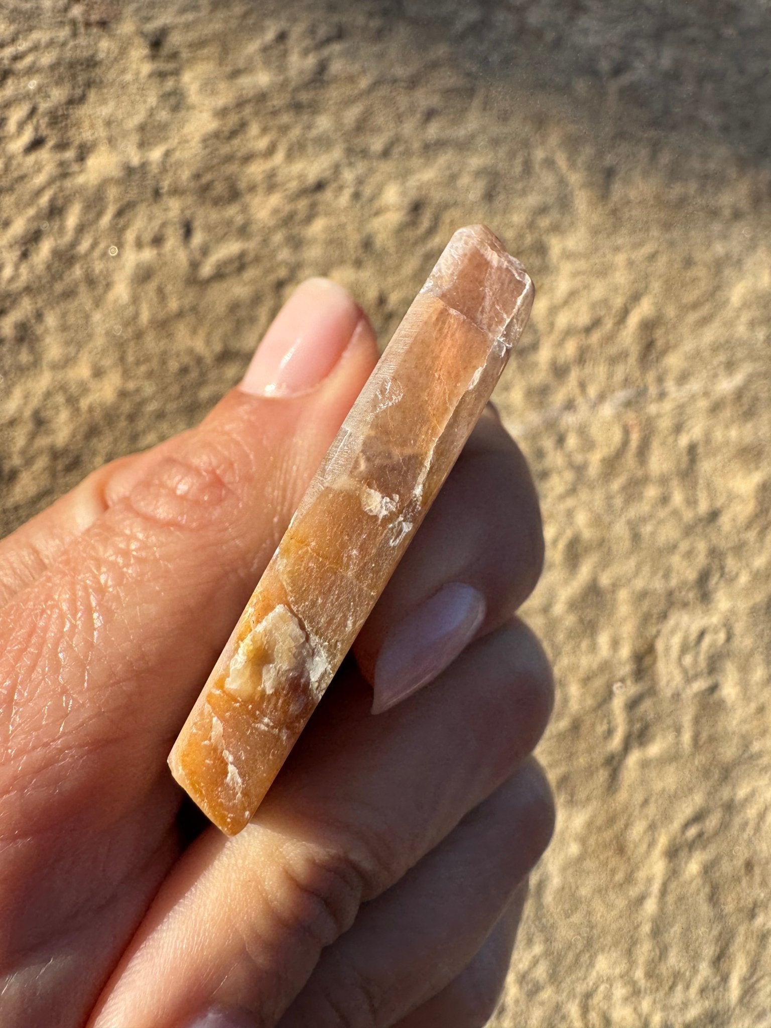 Moonstone with Sunstone Slab 30g - Purple Door Alchemy
