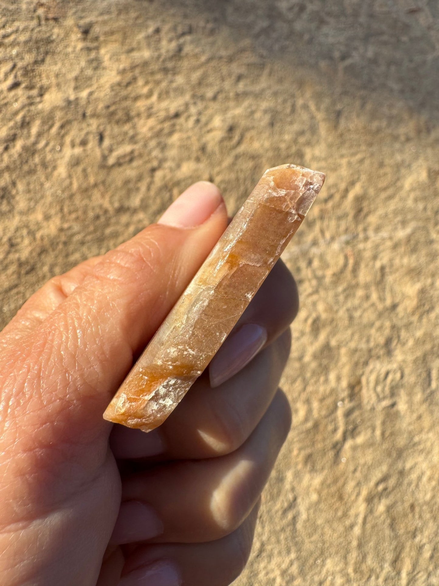 Moonstone with Sunstone Slab 30g - Purple Door Alchemy