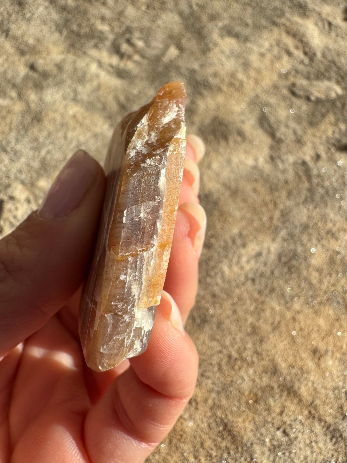 Moonstone with Sunstone Slab 32g - Purple Door Alchemy