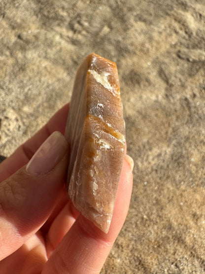 Moonstone with Sunstone Slab 32g - Purple Door Alchemy