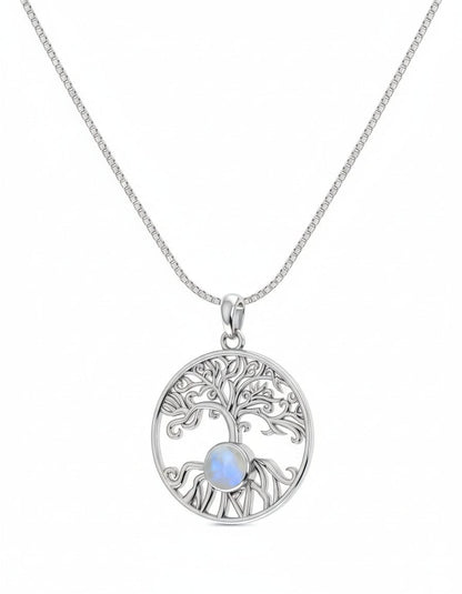 Moonstone Yggdrasil Tree of Life Necklace - Purple Door Alchemy