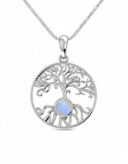 Moonstone Yggdrasil Tree of Life Necklace - Purple Door Alchemy