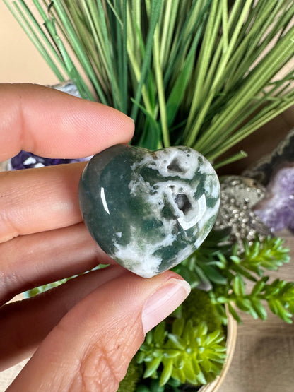Moss Agate Heart - Purple Door Alchemy