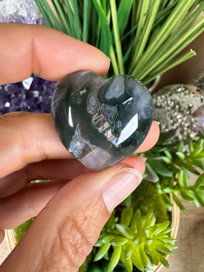 Moss Agate Heart - Purple Door Alchemy