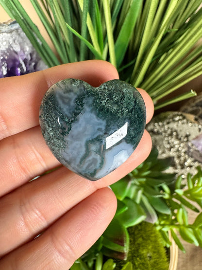 Moss Agate Heart - Purple Door Alchemy