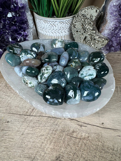 Moss Agate Heart - Purple Door Alchemy