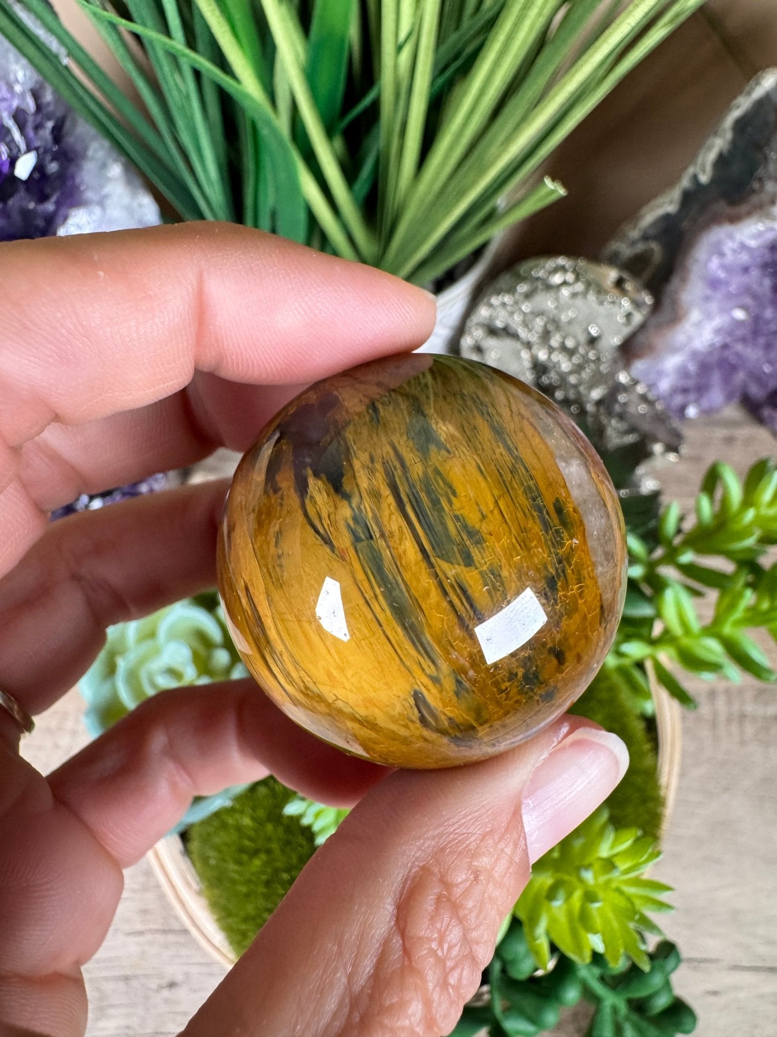 Nellite Sphere 40mm, 10 - Purple Door Alchemy