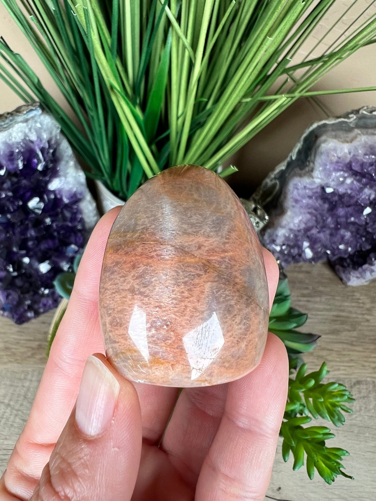 Peach Moonstone Freeform 1.8 inch - Purple Door Alchemy