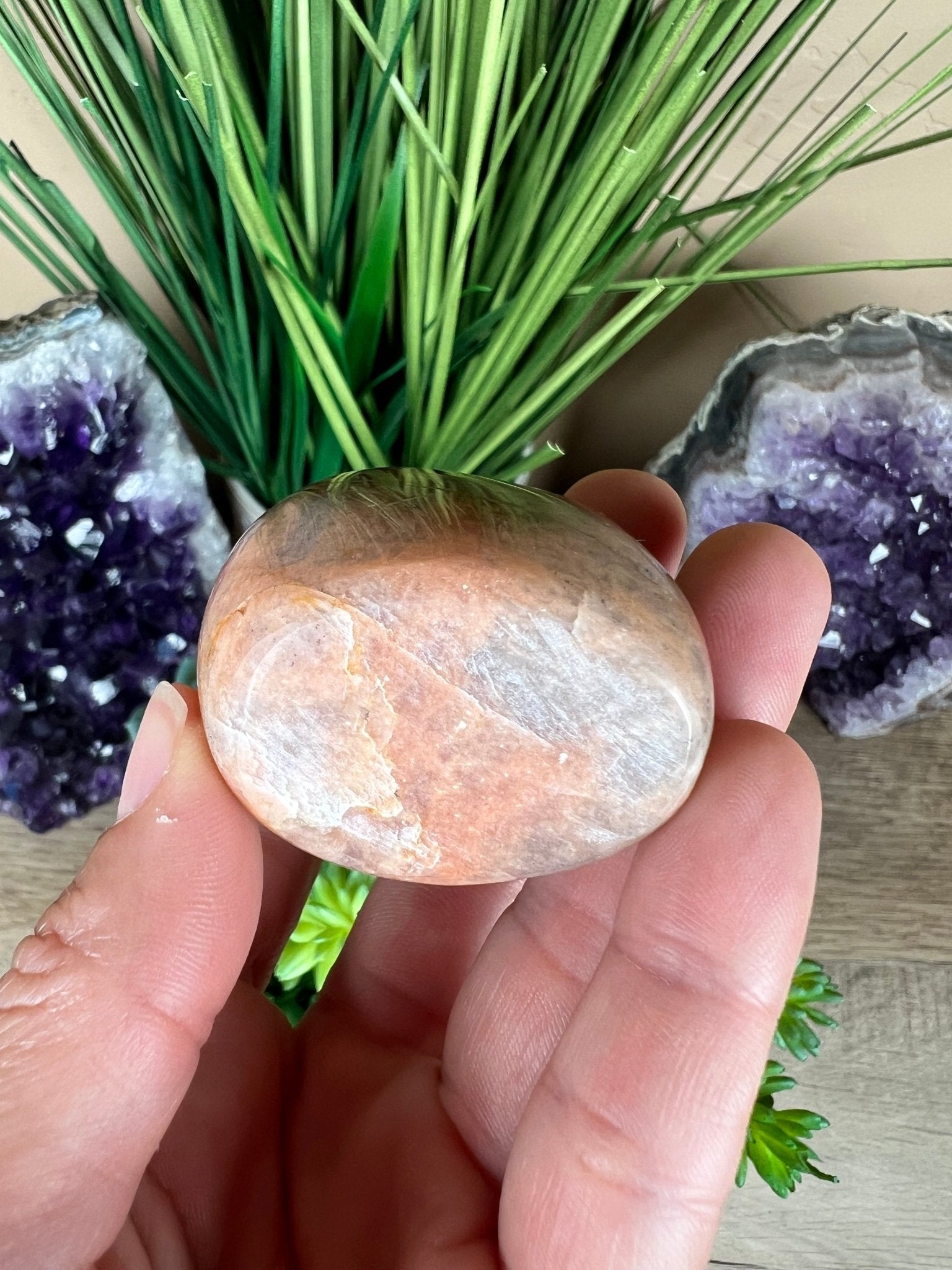 Peach Moonstone Freeform 1.8 inch - Purple Door Alchemy