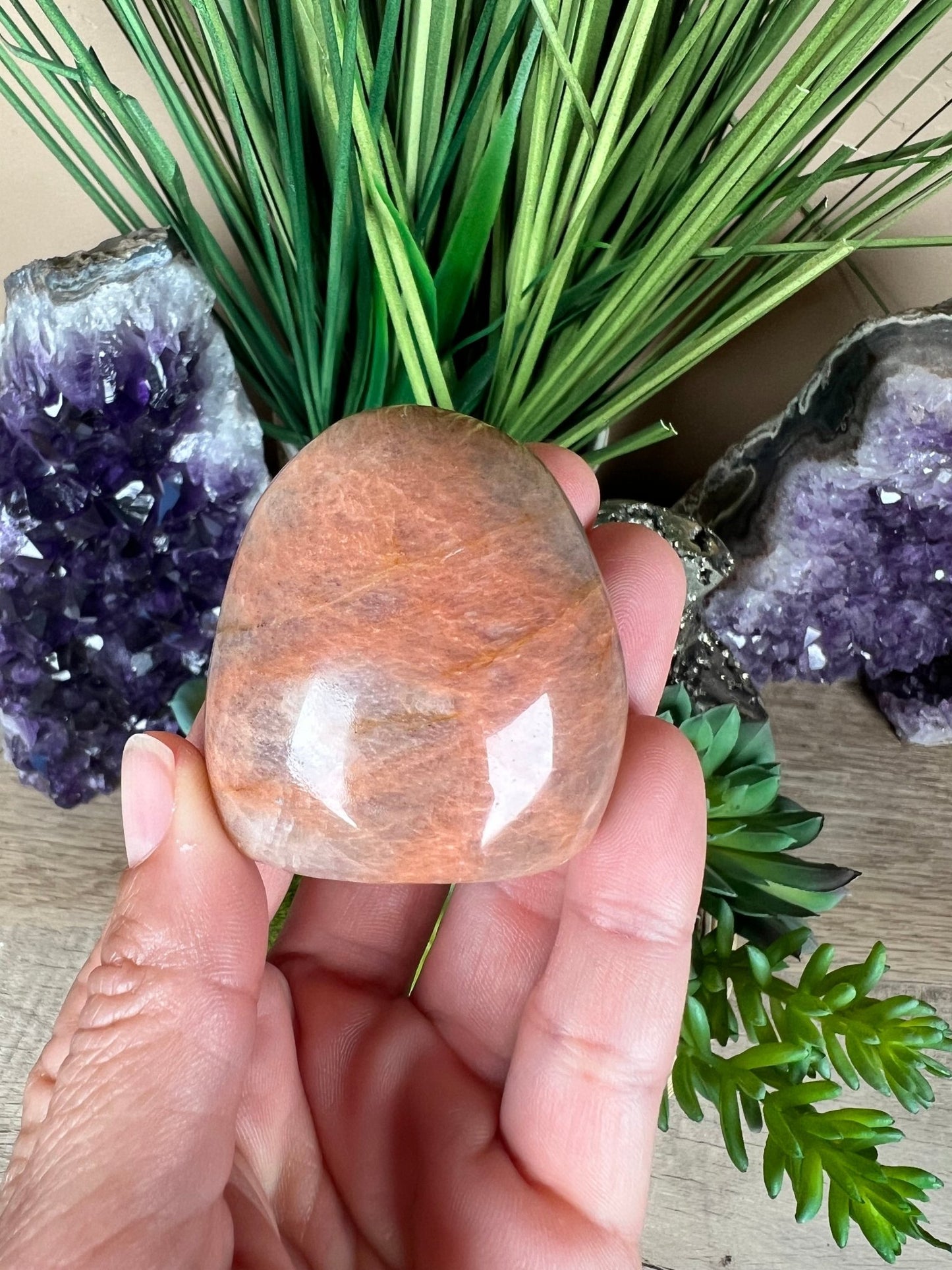 Peach Moonstone Freeform 1.8 inch - Purple Door Alchemy