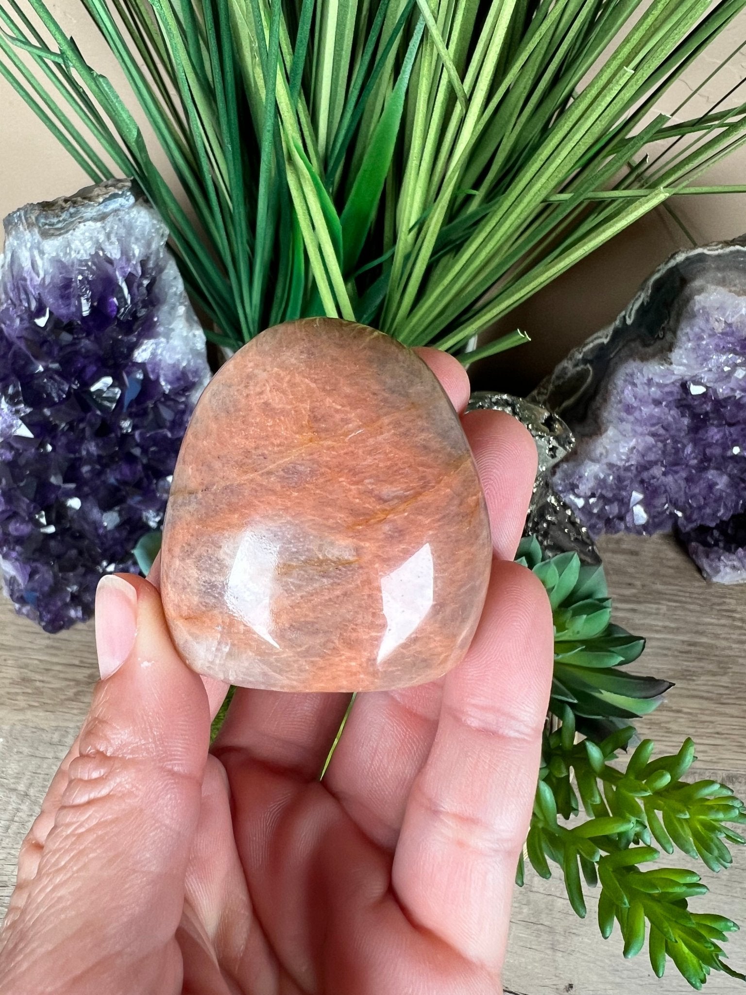 Peach Moonstone Freeform 1.8 inch - Purple Door Alchemy