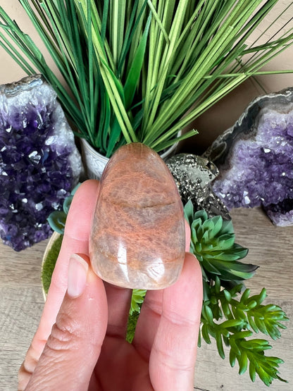 Peach Moonstone Freeform 1.8 inch - Purple Door Alchemy