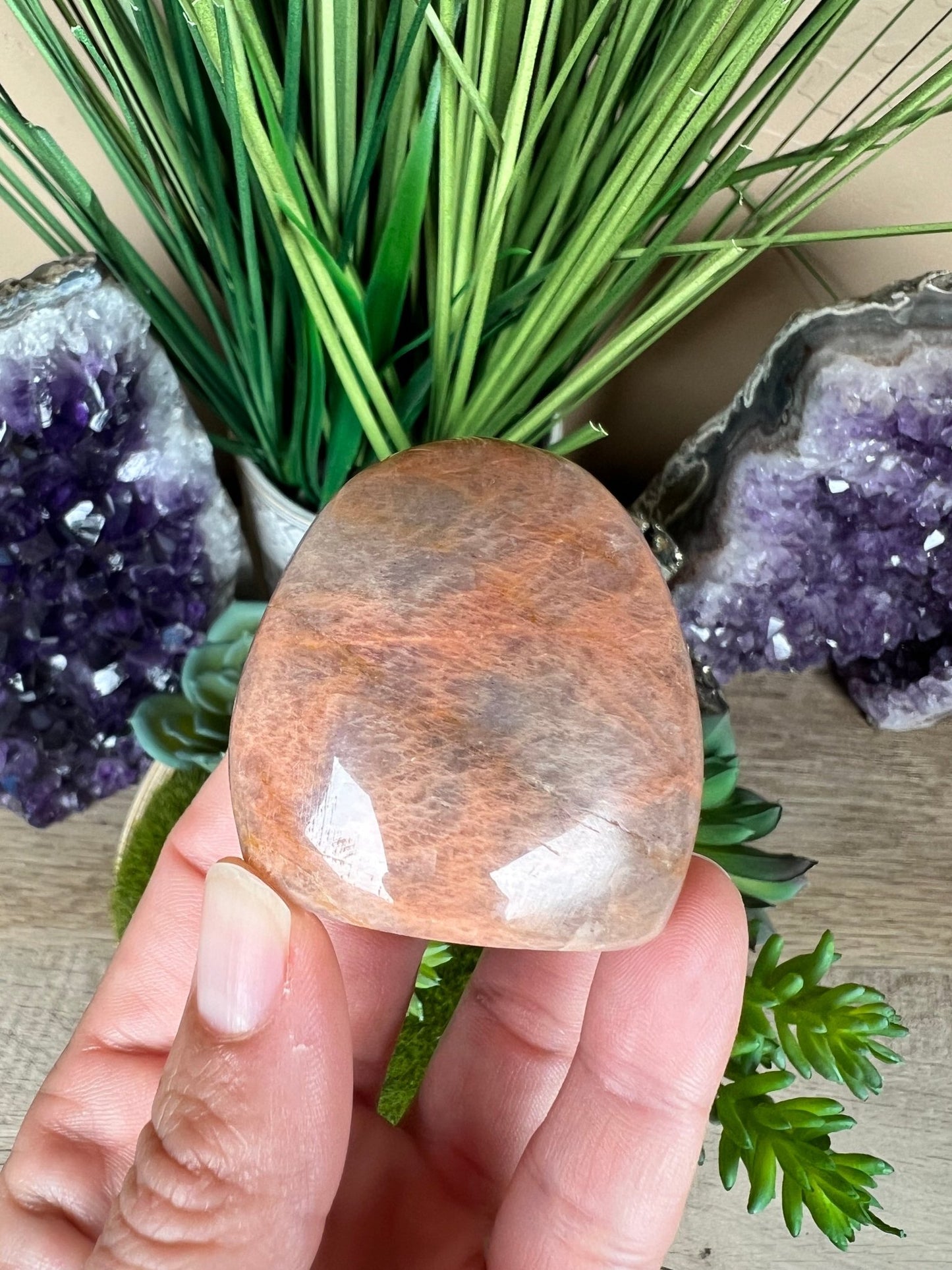 Peach Moonstone Freeform 1.8 inch - Purple Door Alchemy